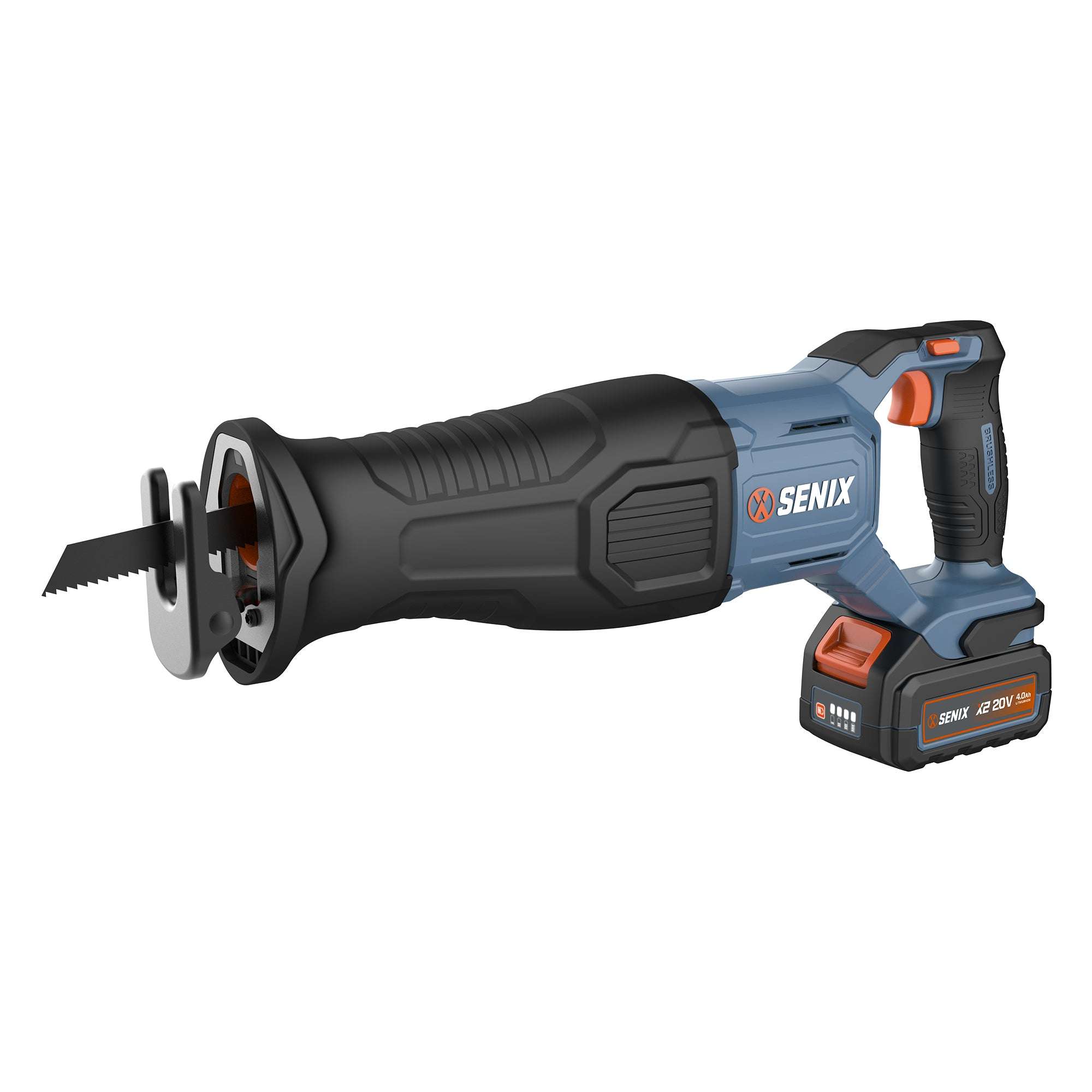 X2 20V Max* Cordless Reciprocating Saw, Brushless (4.0 Ah Battery & Ch | Power Tools | X2 20V Max* Cordless Reciprocating Saw | SENIX Tools